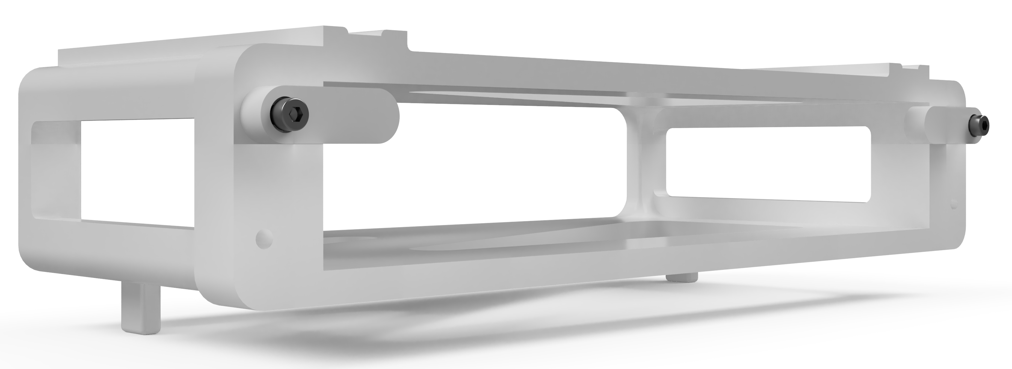 Bottom shelf with two latches